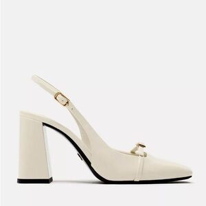 ZARA Square Toe Slingback Heels